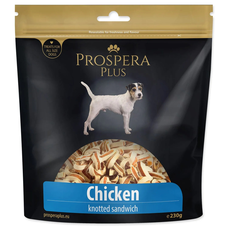 Pochoutka Prospera Plus kuřecí sandwich, uzlíky 230g