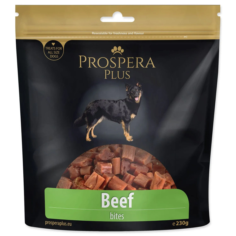 Pochoutka Prospera Plus hovězí kousky 230g