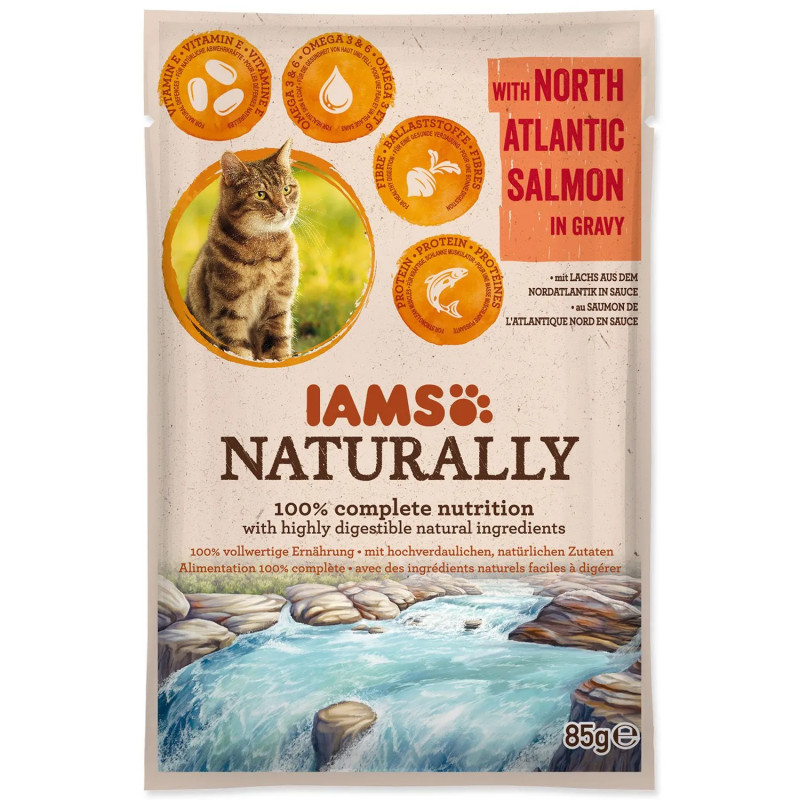 IAMS Cat Adult losos v omáčce 85 g