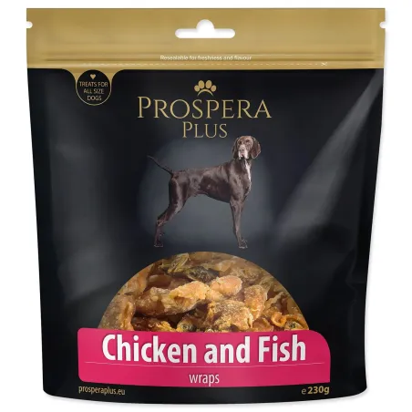Pochoutka Prospera Plus kuřetem obalené rybičky 230g