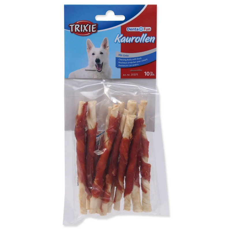 Trixie Denta Fun tyč propletená kachním masem 12 cm 80 g 10 ks