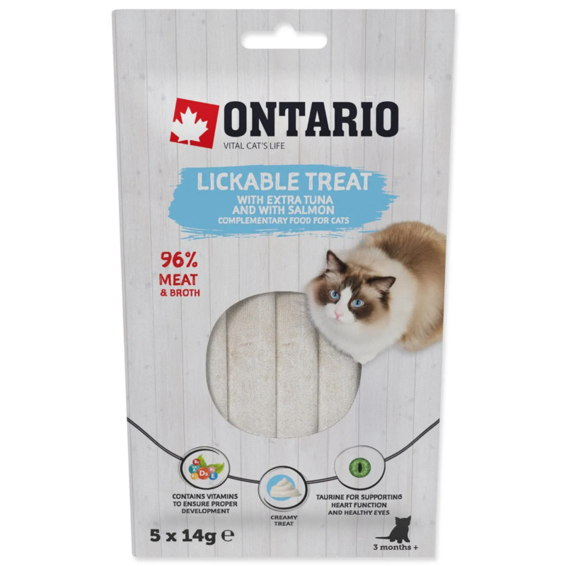 Pochúťka Ontario lízacia extra tuniak a losos 5x14g