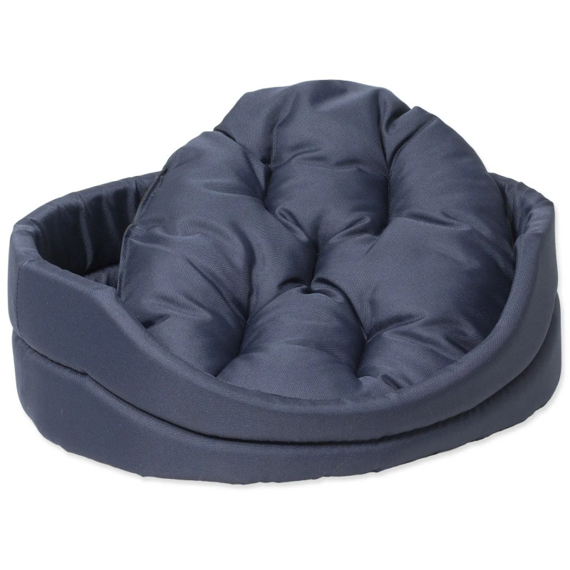 Pelíšek Dog Fantasy ovál s polštářem tmavě modrý 100x87x22cm