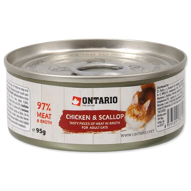 Ontario Cat kuracie kúsky a mušle 95 g