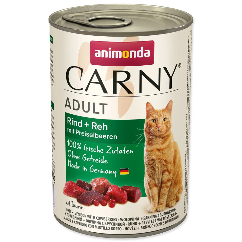 Konzerva Animonda Carny Adult hovězí a zvěřina s brusinkami 400g