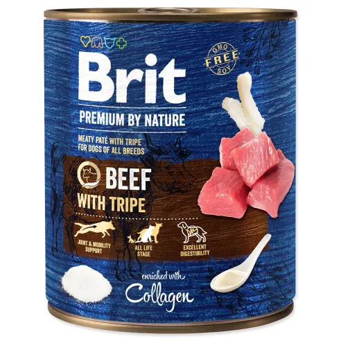 Konzerva Brit Premium by Nature hovězí s dršťkami 800g