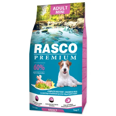 Krmivo Rasco Premium Adult mini kuře s rýží 1kg