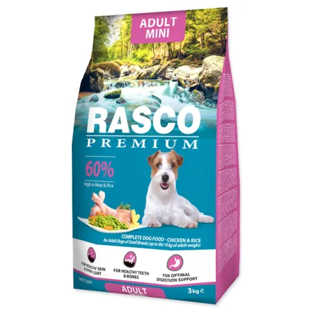 Krmivo Rasco Premium Adult mini kuře s rýží 3kg