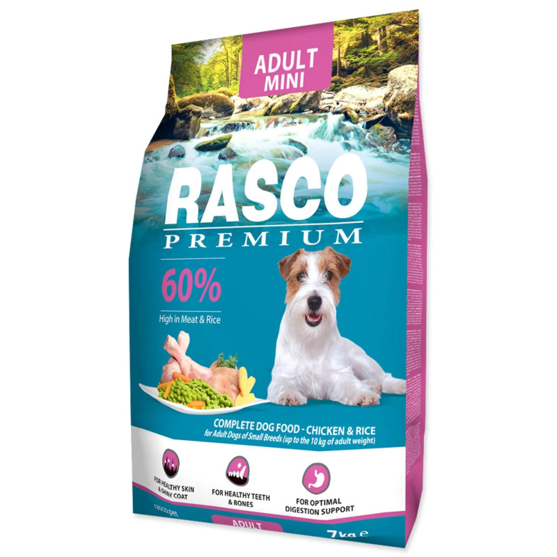 Krmivo Rasco Premium Adult mini kuře s rýží 7 kg