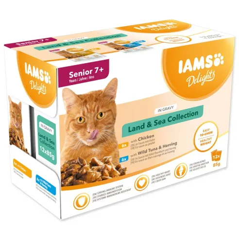 IAMS Advanced Nutrition Senior Land & Sea Collection v omáčce 12 x 85 g