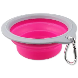 Dog Fantasy cestovná miska skladacia 18x6,5cm ružová