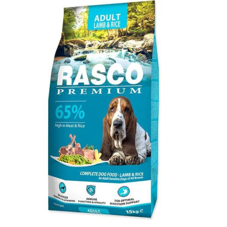 Rasco Premium Adult jehněčí s rýží 15kg