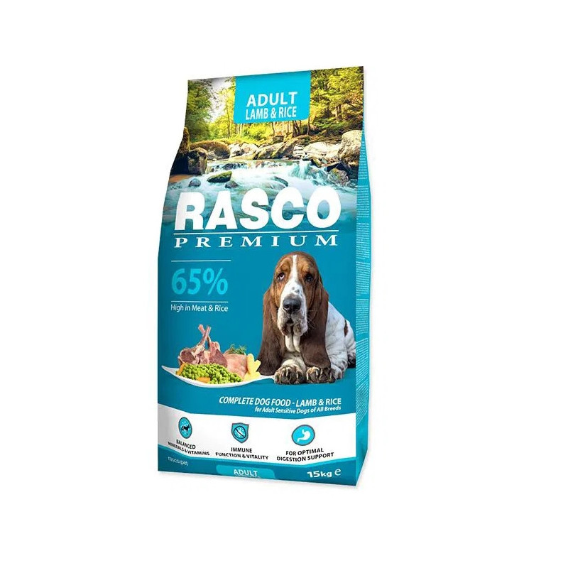 Rasco Premium Adult jehněčí s rýží 15kg