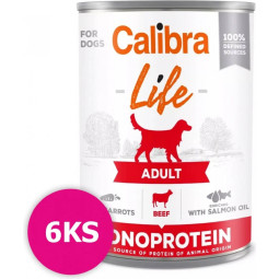 Calibra KONZERVA dog Adult Life Hovězí & Mrkev 6 x 400g