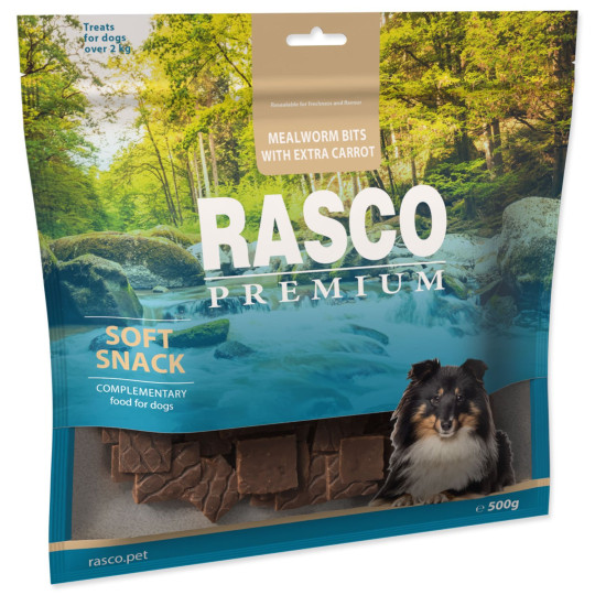 Pochoutka Rasco Premium mouční červi s extra mrkví 500 g