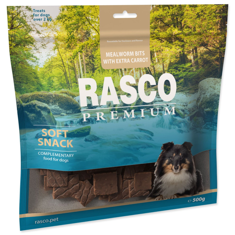 Pochoutka Rasco Premium mouční červi s extra mrkví 500 g
