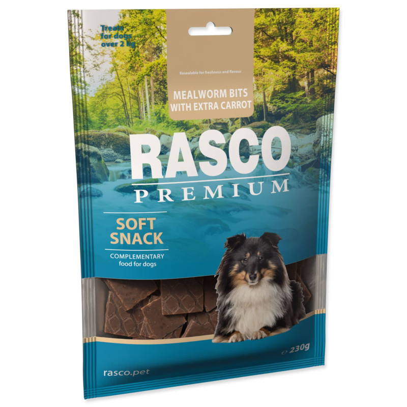 Pochoutka Rasco Premium mouční červi s extra mrkví 230 g