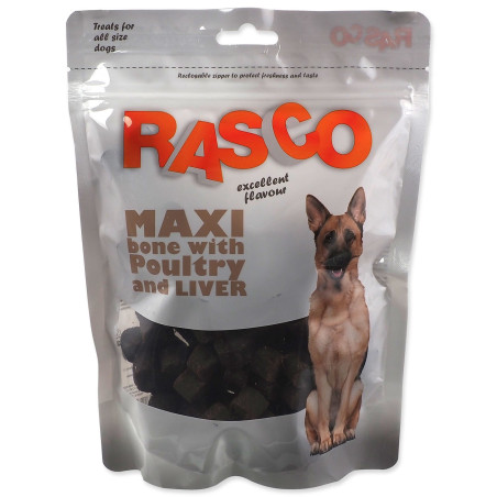 Pochoutka Rasco maxi kost s drůbeží a játrovou náplní 5cm 450g