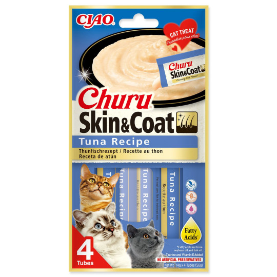 Pochúťka Churu Skin & Coat tuniak 4x14g