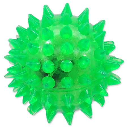 Hračka Dog Fantasy lopta LED zelená 5cm