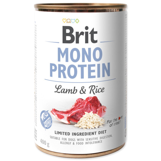 Konzerva Brit Mono protein jehně s rýží 400g