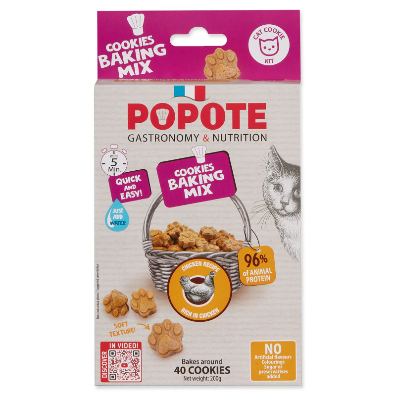 Pečiaca zmes Popote kuracie pre mačky 200g
