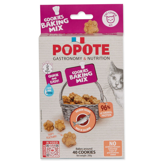 Pečiaca zmes Popote losos pre mačky 200g