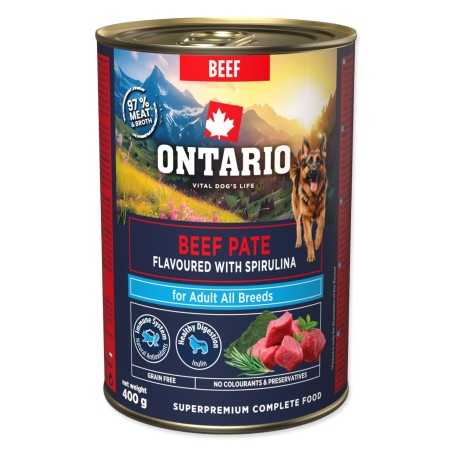 Ontario Adult hovädzie pate s príchuťou spiruliny 400 g