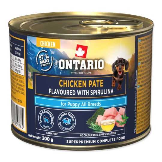 Ontario Puppy kuracie paté s príchuťou spiruliny 200 g