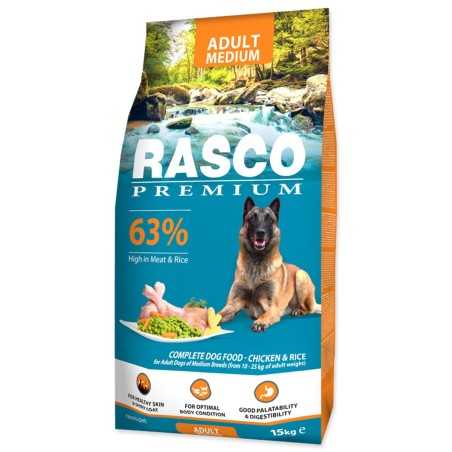 Rasco Premium Adult Medium kuře s rýží 15kg