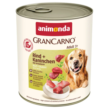 Konzerva Animonda Gran Carno Adult hovězí a králík s bylinkami 800g