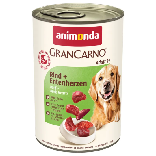 Konzerva Animonda Gran Carno Adult hovězí a kachní srdce 400g