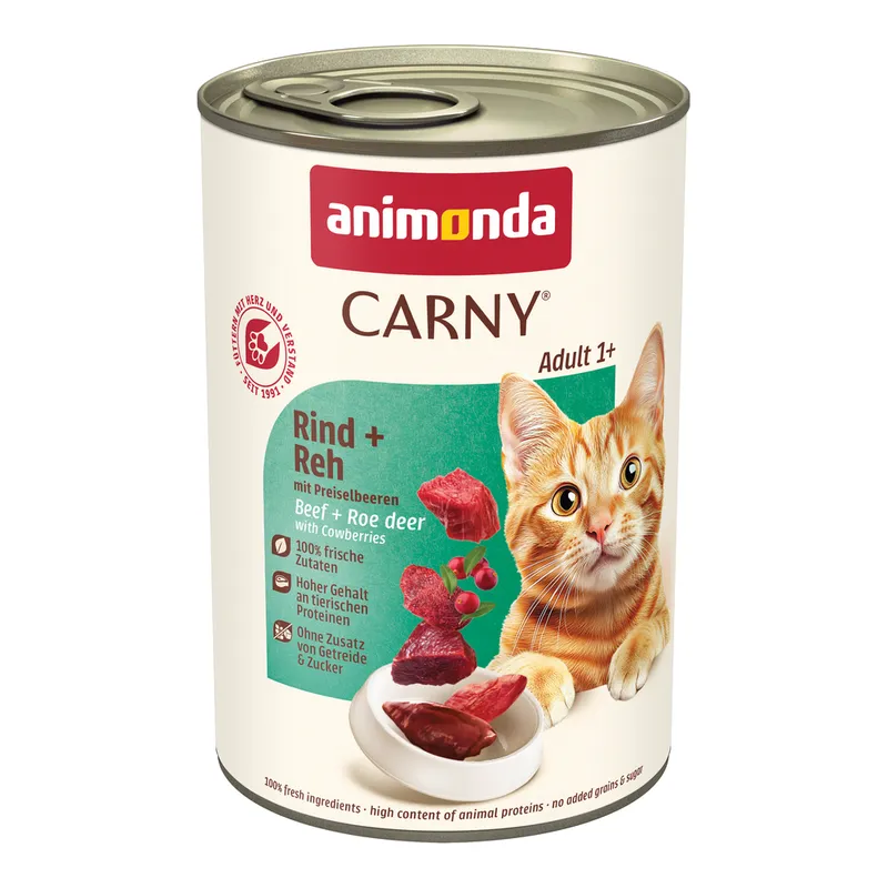 Konzerva Animonda Carny Adult hovězí a zvěřina s brusinkami 400g