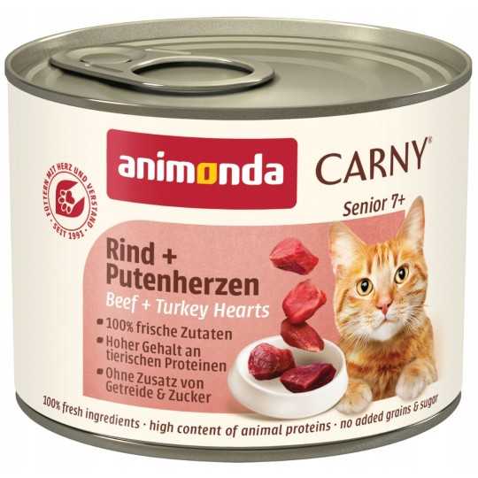 Konzerva Animonda Carny Senior hovězí a krůtí srdce 200g