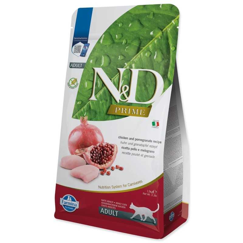 Farmina N&D cat PRIME (GF) pro dospělé, kuře a granátové jablko 1,5 kg