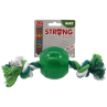 Hračka Dog Fantasy Strong Mint míček s provazem 8,2 cm zelená