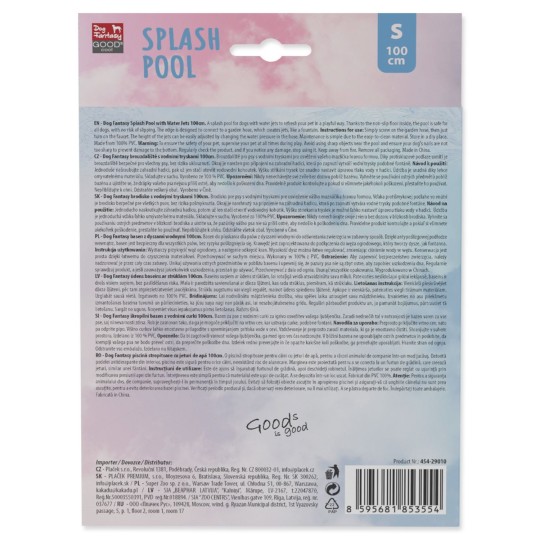 Mělký bazén Dog Fantasy s vodními tryskami 100 cm S