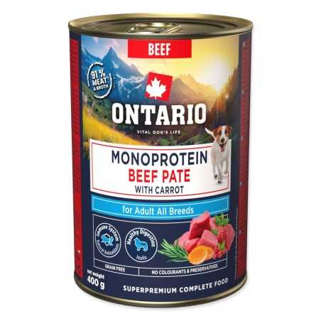 Konzerva Ontario Adult monoprotein hovězí paštika s mrkví 400g