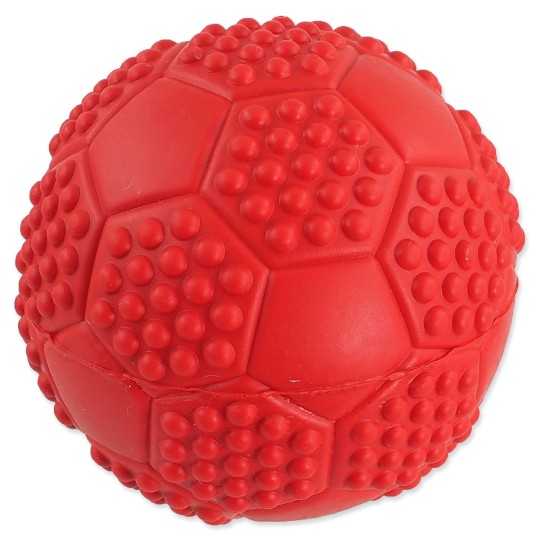Hračka Dog Fantasy míč fotbal s bodlinami pískací mix barev 7cm