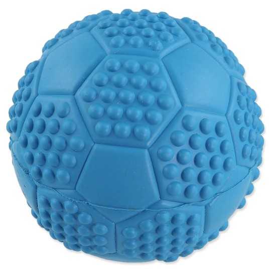 Hračka Dog Fantasy míč fotbal s bodlinami pískací mix barev 7cm