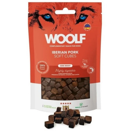 Pamlsek Woolf Dog Soft Cubes Iberian Pork 100 g